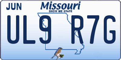 MO license plate UL9R7G