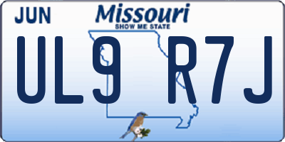 MO license plate UL9R7J