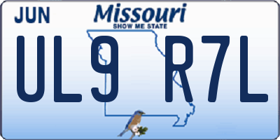MO license plate UL9R7L