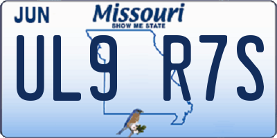 MO license plate UL9R7S