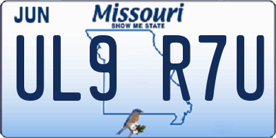 MO license plate UL9R7U