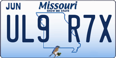 MO license plate UL9R7X