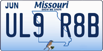 MO license plate UL9R8B