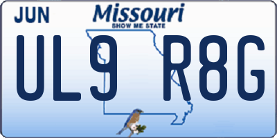 MO license plate UL9R8G