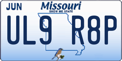 MO license plate UL9R8P
