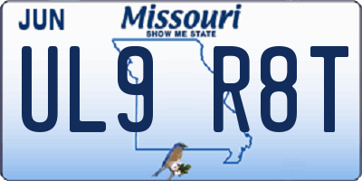 MO license plate UL9R8T