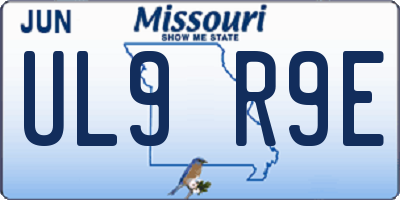 MO license plate UL9R9E