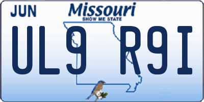 MO license plate UL9R9I