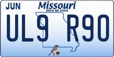MO license plate UL9R9O