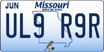 MO license plate UL9R9R