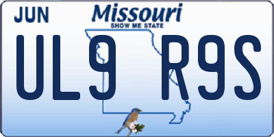 MO license plate UL9R9S