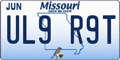 MO license plate UL9R9T