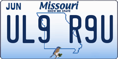 MO license plate UL9R9U