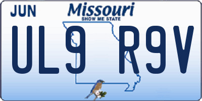 MO license plate UL9R9V