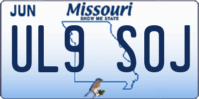 MO license plate UL9S0J