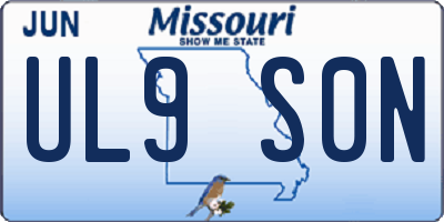 MO license plate UL9S0N