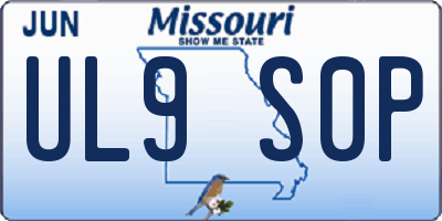 MO license plate UL9S0P