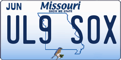 MO license plate UL9S0X