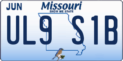 MO license plate UL9S1B