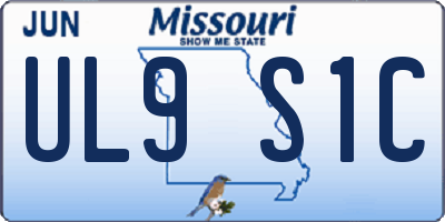 MO license plate UL9S1C