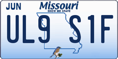 MO license plate UL9S1F