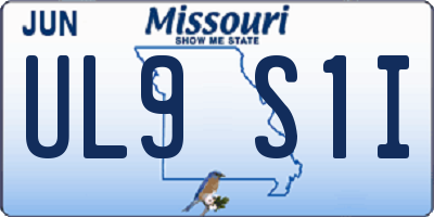 MO license plate UL9S1I