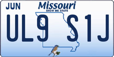 MO license plate UL9S1J