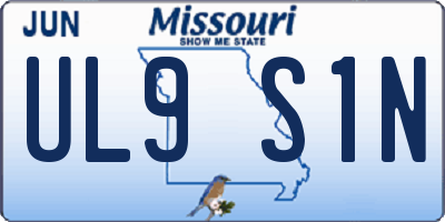 MO license plate UL9S1N