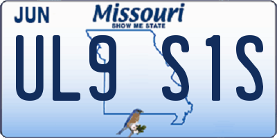 MO license plate UL9S1S