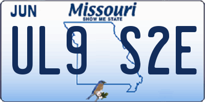 MO license plate UL9S2E