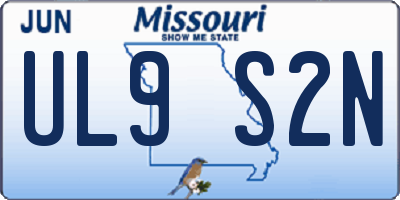 MO license plate UL9S2N