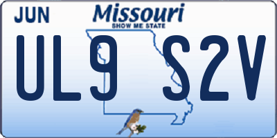 MO license plate UL9S2V