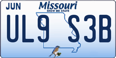 MO license plate UL9S3B