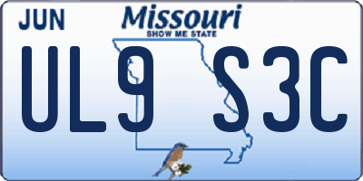 MO license plate UL9S3C