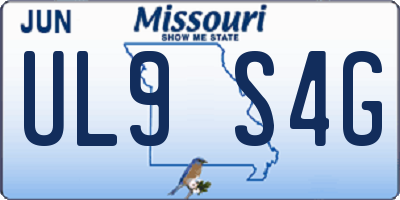 MO license plate UL9S4G