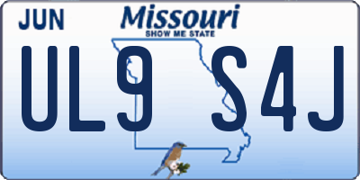 MO license plate UL9S4J