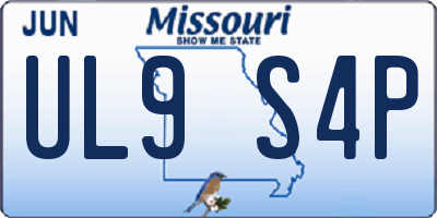 MO license plate UL9S4P