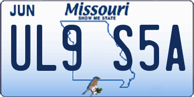 MO license plate UL9S5A