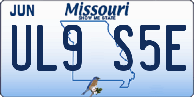 MO license plate UL9S5E