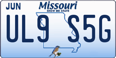 MO license plate UL9S5G
