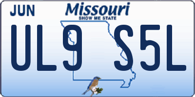 MO license plate UL9S5L