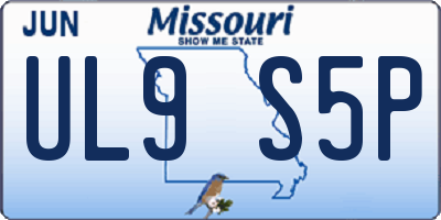 MO license plate UL9S5P