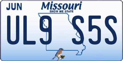 MO license plate UL9S5S