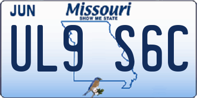 MO license plate UL9S6C