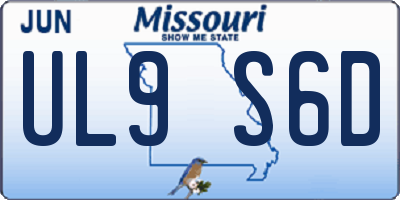 MO license plate UL9S6D