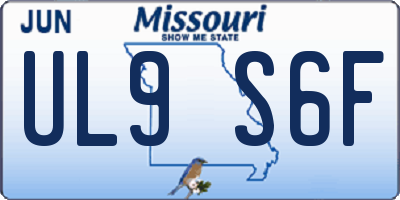 MO license plate UL9S6F