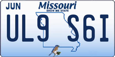 MO license plate UL9S6I