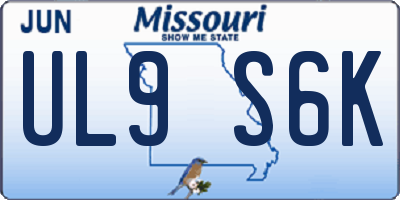 MO license plate UL9S6K