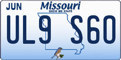 MO license plate UL9S6O