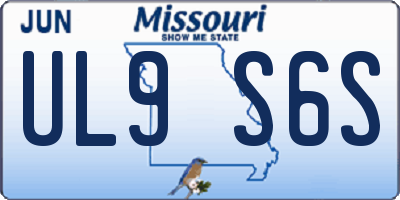 MO license plate UL9S6S